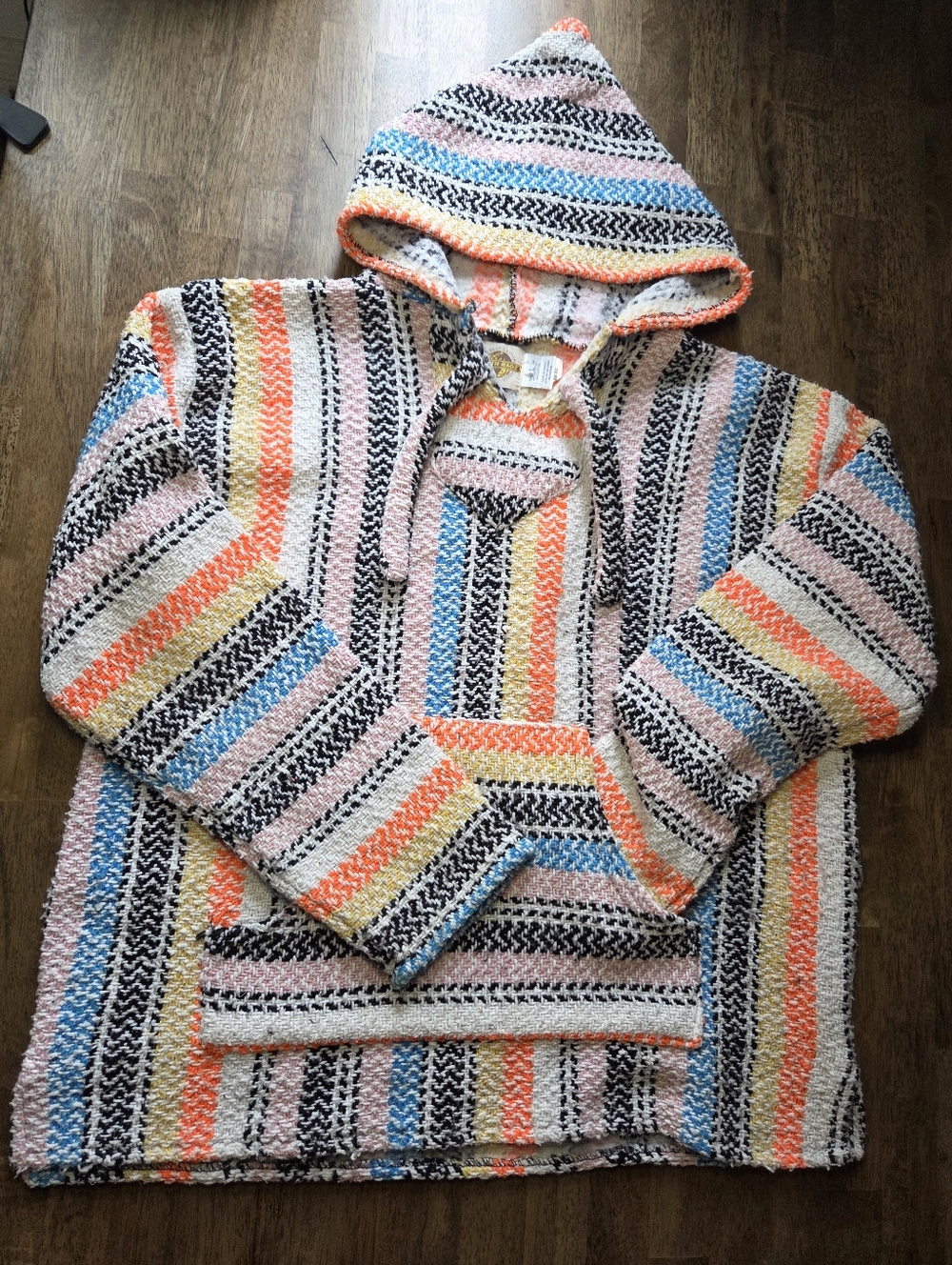 Made In Mexico Striped Hooded Baja Hoodie - Unisex Multicolor